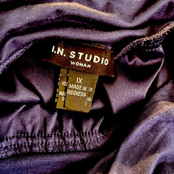 NWT Blue High Low Overlapping Center Split Wide Waistband Skirt Boho Size 1X - Picture 10 of 11